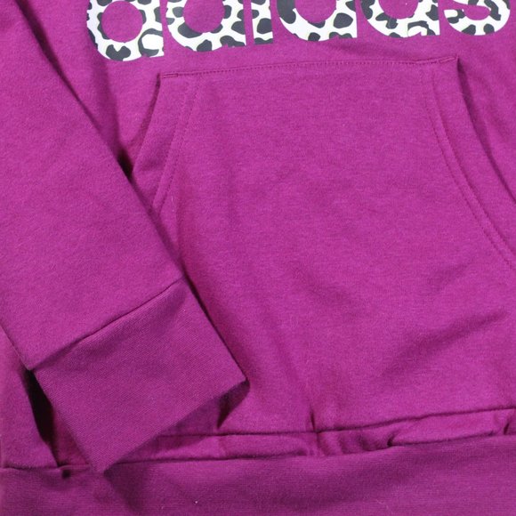 Adidas Women's XS Fuchsia Black White Cheetah Logo Hoodie NWT - Picture 3 of 5